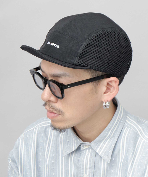 Mr.COVER キャップ 帽子 ムラ染風 撥水ナイロン メッシュ切替