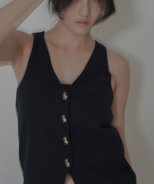 KINO THE KEI ベスト ジレ ニット ベスト プルオーバー レディース