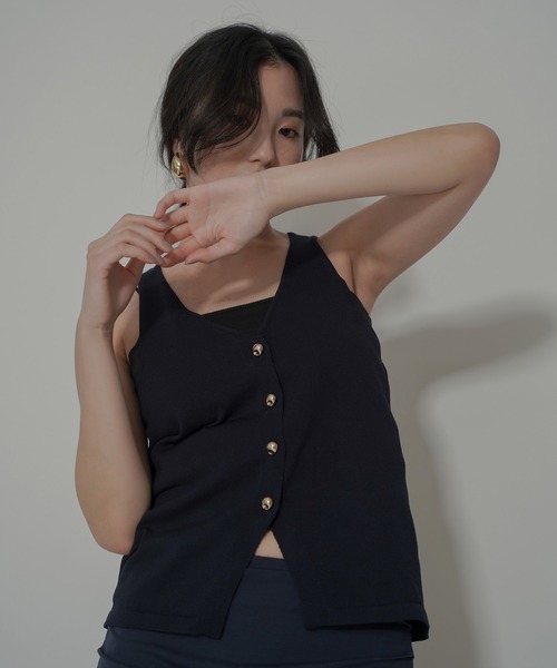 ベスト ジレ ニット ベスト プルオーバー KINO THE KEI レディース KINO THE KEI ベスト ジレ ニット プルオーバー レディース