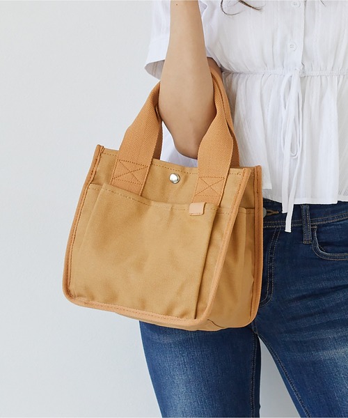 DOT & STRIPE トートバッグ サイドポケットミニトートバッグ/15592