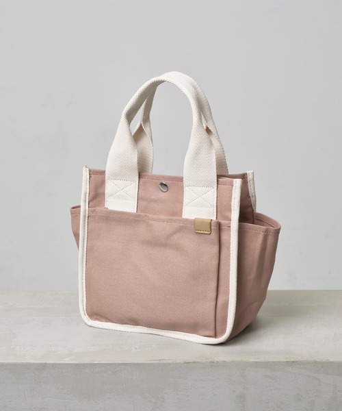 DOT & STRIPE トートバッグ サイドポケットミニトートバッグ/15592