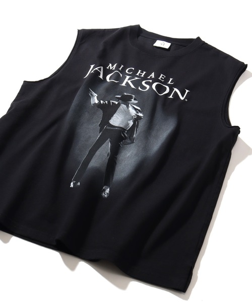 ヴィンテージ マイケルジャクソン プリントノースリーブTシャツ ブラック レア セール】Michael Jackson マイケル・ジャクソン ノースリーブ（T