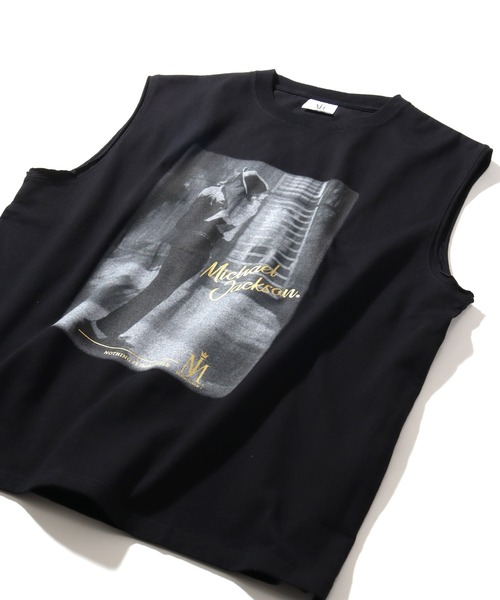 ヴィンテージ マイケルジャクソン プリントノースリーブTシャツ ブラック レア CORPUS SELECT tシャツ 「Michael Jackson/マイケル・ジャクソン
