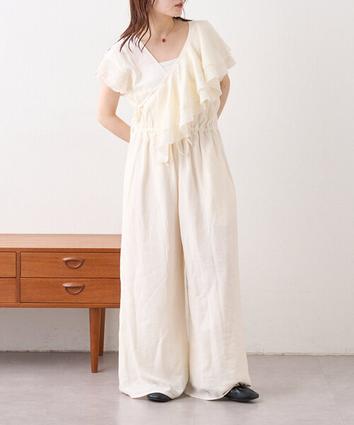 サロペット・オーバーオール・オールインワン RRL Women's Cotton-Linen Romper 2 L かぐれ サロペット オーバーオール 「2サイズ展開」リネン