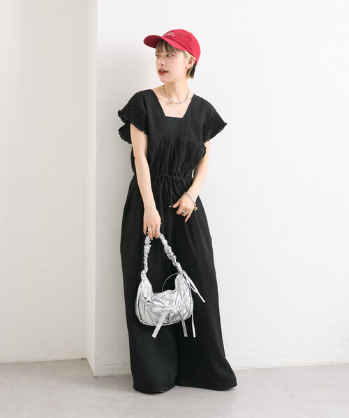 w closet サロペット オーバーオール 「2サイズ展開」フリル衿