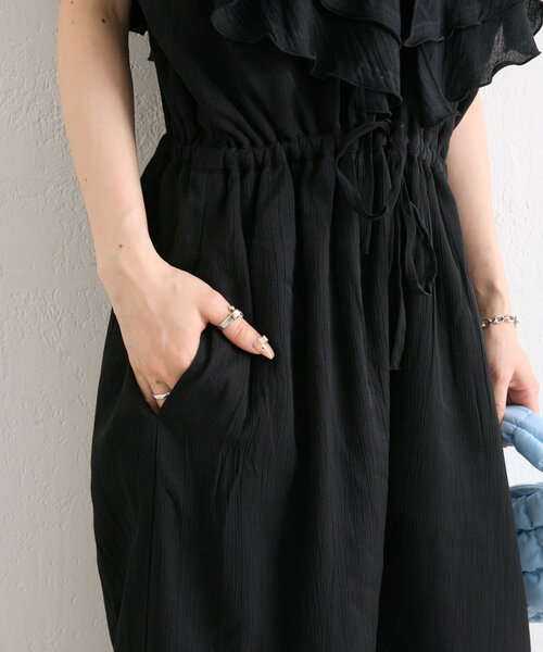 w closet サロペット オーバーオール 「2サイズ展開」フリル衿