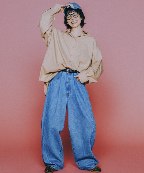 niko and… ブラウス シャツ 「竹下玲奈×NAVYS」コラボ BIGシャツ