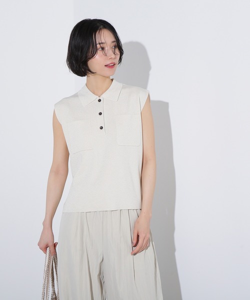 ❗️希少⭐️極美品⭐️確実正規品 中村アンさん着用 全く同じ ポロベアニット N.Natural Beauty Basic ポロシャツ ポロ ラメ混ポロエリニット