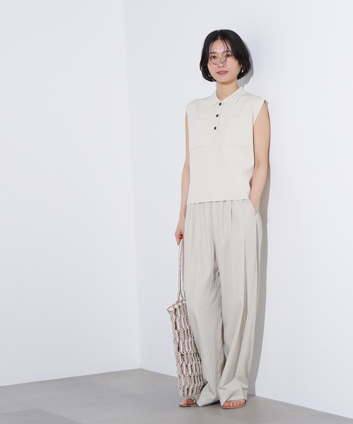N.Natural Beauty Basic ポロシャツ ポロ ラメ混ポロエリニット