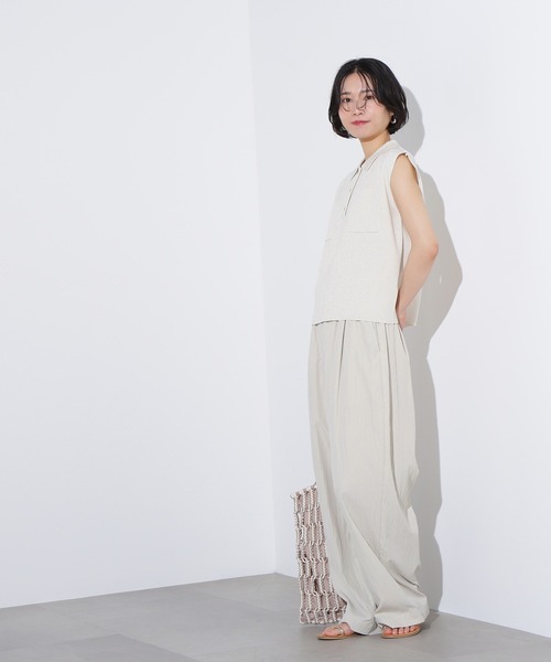 N.Natural Beauty Basic ポロシャツ ポロ ラメ混ポロエリニット