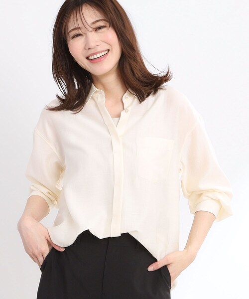 ブラウス シャツ 「夏SALE／接触冷感／マシンウォッシュ可」3WAYシアーシャツブラウス レディース