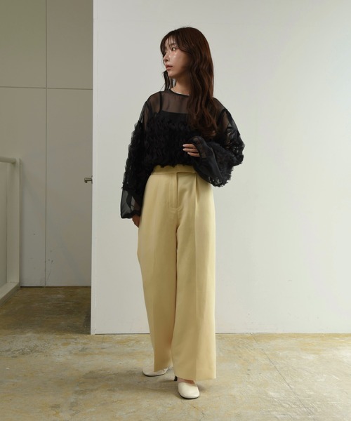 I_am ブラウス シャツ wave design sheer blouse / ウェーブ