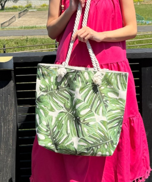 Loco Ocean（ロコオーシャン） トートバッグ 「リーフ柄」モンステラ