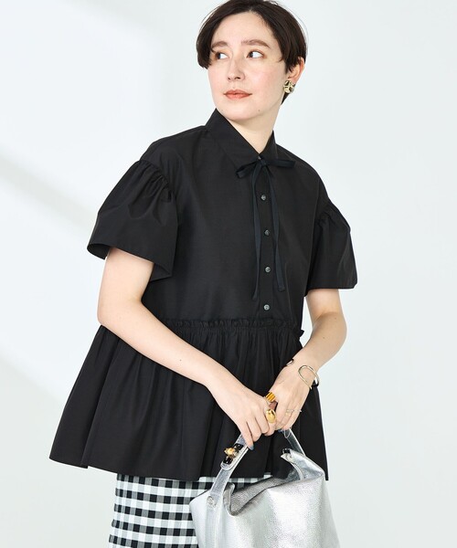 【新品】NOLLEY'S sophi ノーリーズソフィー　ペプラムリボンブラウス NOLLEY'S Sophi ブラウス シャツ ペプラムリボンシャツブラウス