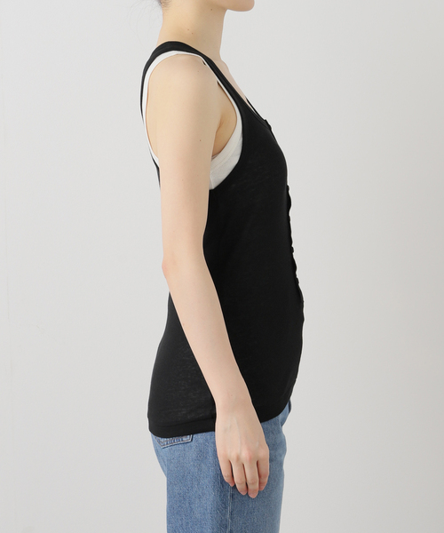 タンクトップ ノースリーブ 「INSCRIRE /アンスクリア」Natural Mix Rib Layered T/T：タンクトップ レディース INSCRIRE タンクトップ ノースリーブ 「INSCRIRE /アンスクリア