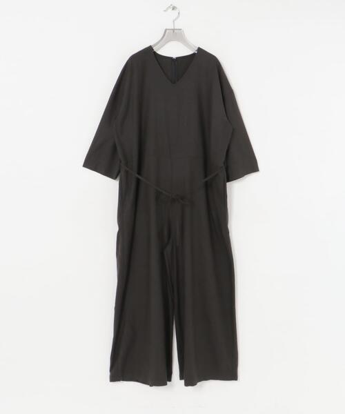 サロペット・オーバーオール・オールインワン crepe all-in-one / black URBAN RESEARCH（アーバンリサーチ） サロペット オーバーオール