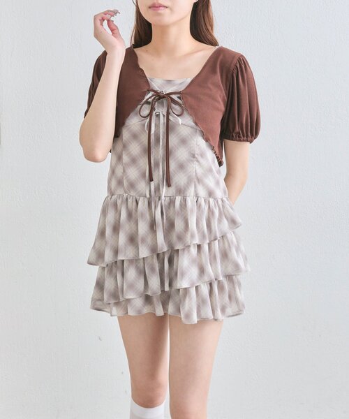 OLIVE des OLIVE YUI企画 ワンピースとボレロ セット OLIVE des ワンピース 「SETアイテム」ボレロセットリボンミニ