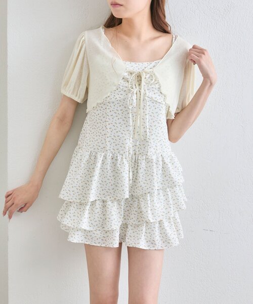 OLIVE des OLIVE YUI企画 ワンピースとボレロ セット OLIVE des ワンピース 「SETアイテム」ボレロセットリボンミニ