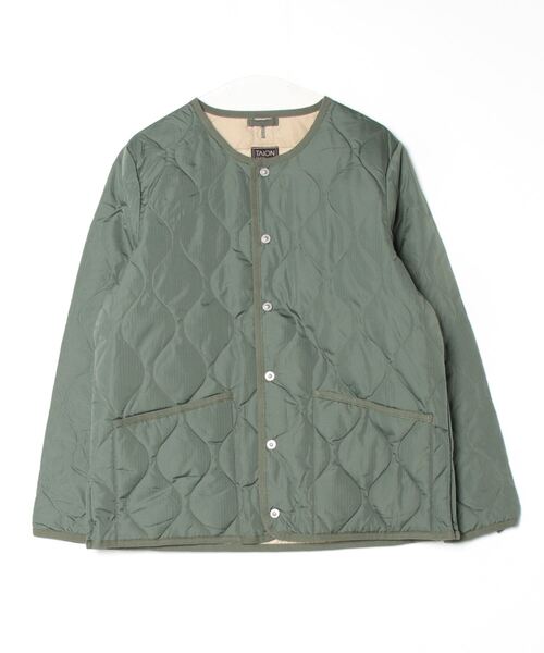 TAION（タイオン） ダウンジャケット L オリーブ メンズ : ZOZOTOWN