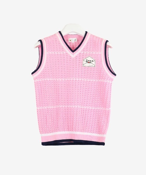 Picone レディース メッシュ Vネック ベスト M Picone CLUB ベスト ジレ Vネック軽量ニットベスト レディース
