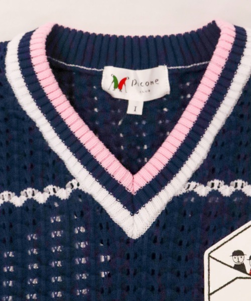 美品ピッコーネ　黒　ジレ STUDIO PICONE（スタジオピッコーネ） ベスト ジレ フェザーライク