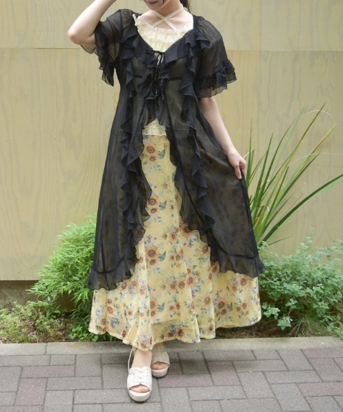 新品 axes femme ラッフルフリルガウン 完売 カーディガン axes femme カーディガン ラッフルフリルガウン レディース