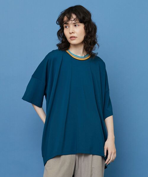 「FRAPBOIS」 半袖Tシャツ 1 ブルーグリーン レディース