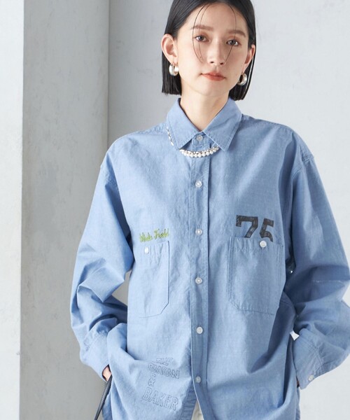 「SHIPS」 長袖シャツ ONE SIZE ブルー レディース