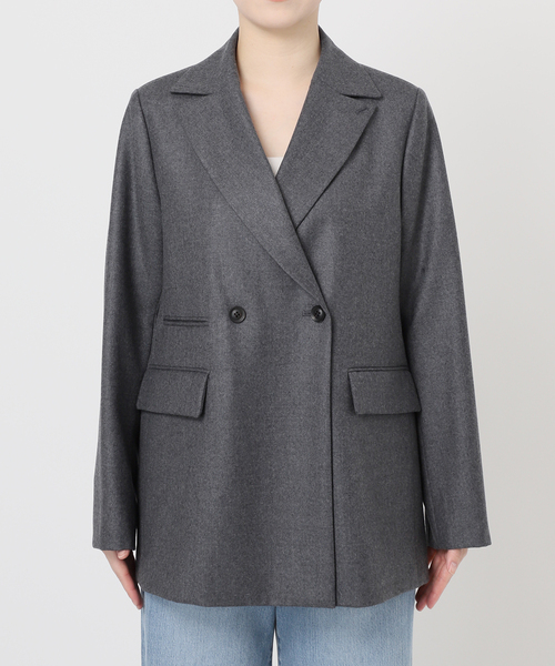 SLOBE IENA イエナ☆カシミヤ☆ウール☆コート☆グレー☆フリーサイズ セール】Vネックノーカラーコート◇（ノーカラーコート）｜SLOBE