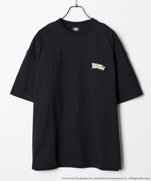 「FREAK'S STORE」 半袖Tシャツ「BACK TO THE FUTUREコラボ」 MEDIUM ブラック メンズ