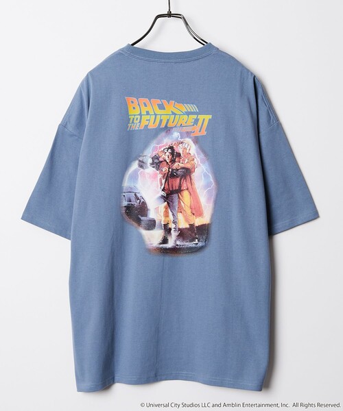 「FREAK'S STORE」 半袖Tシャツ「BACK TO THE FUTUREコラボ」 MEDIUM ブラック メンズ