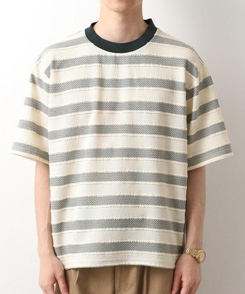 【COMMEdesGARCONS】90s AD1995 GT-100920 Vネック切替ボーダー半袖Tシャツ コムデギャルソンCOMME des GARCONS ランダムボーダー縫い代切替T