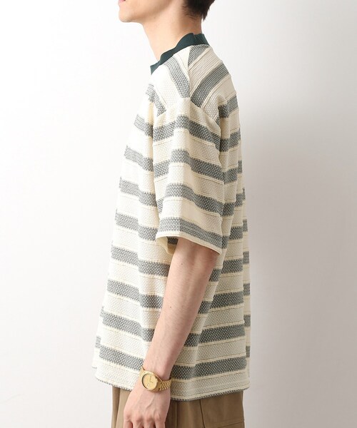 THE SHOP TK tシャツ 変形ボーダー半袖Tシャツ「洗濯機OK」 メンズ