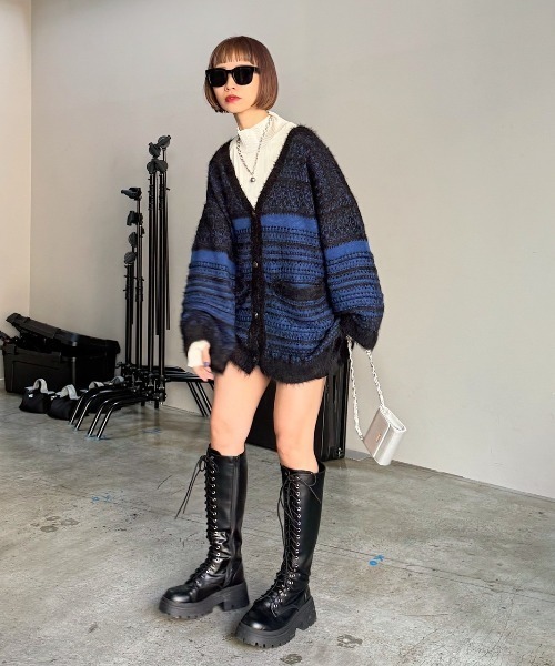 PAGEBOY（ページボーイ） ニットカーディガン FREE ターコイズブルー