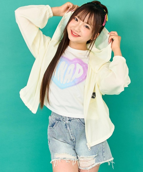 ANAP GiRL ブルゾン アウター UV カット 加工付 フード付 ライト