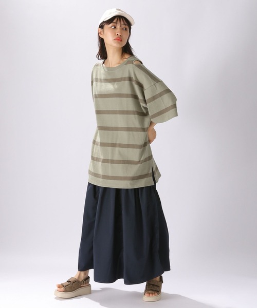 niko and…（ニコアンド） 半袖カットソー FREE ブルー レディース