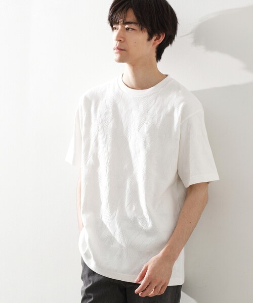 THE SHOP TK tシャツ パターンジャカード半袖Tシャツ「洗濯機OK
