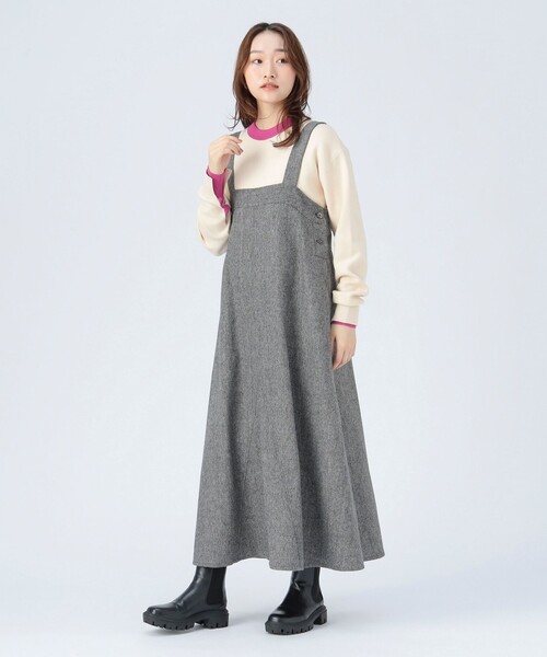 BEAMS HEART（ビームス ハート） ワンピース フレア ツイード