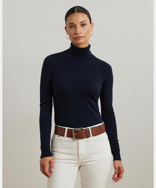 RALPH LAUREN ラルフローレン ハイネック ニット シルク ウール LAUREN RALPH ニット セーター シルクブレンド タートルネック