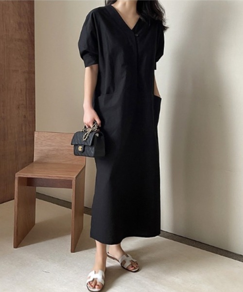 「a lot of love」 ドルマンスリーブワンピース FREE ブラック レディース_画像3