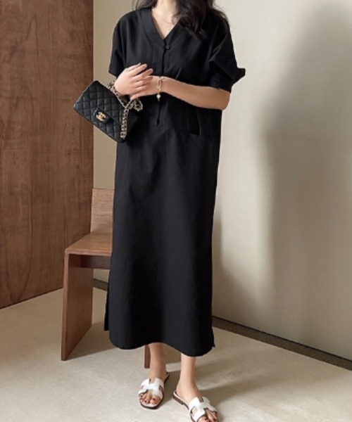 「a lot of love」 ドルマンスリーブワンピース FREE ブラック レディース_画像6