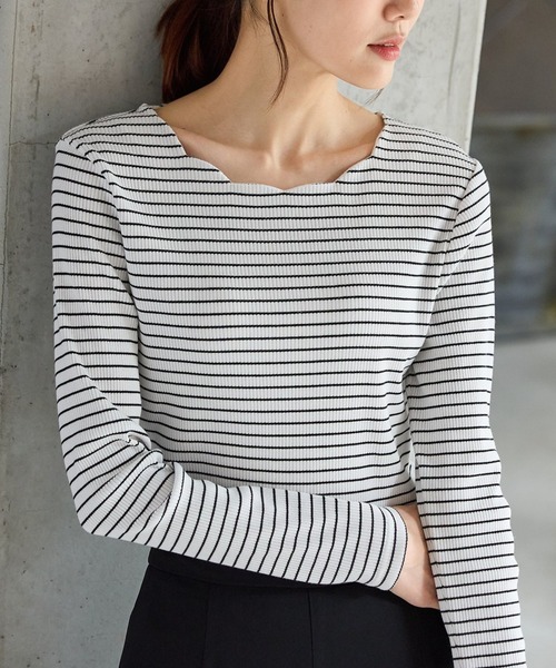 Honeys（ハニーズ） tシャツ スカラップトップス レディース