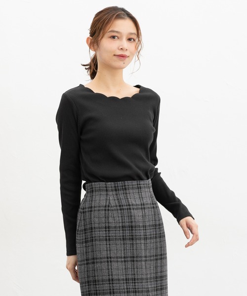 Honeys（ハニーズ） tシャツ スカラップトップス レディース