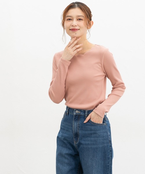 Honeys（ハニーズ） tシャツ スカラップトップス レディース