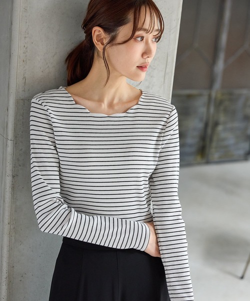 Honeys（ハニーズ） tシャツ スカラップトップス レディース