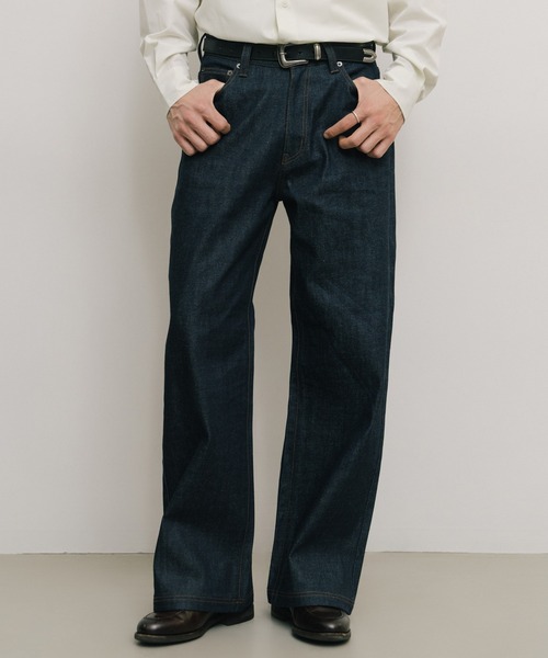 Eigi Kirisaki タグ付きLURAKU セミフレアリジットデニム LURAKU ジーンズ 「LURAKU」Semi-flared Rigid Denim / LURAKU