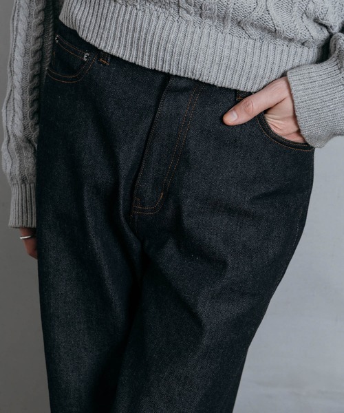 Eigi Kirisaki タグ付きLURAKU セミフレアリジットデニム LURAKU】Semi-flared Rigid Denim / LURAKU セミフレアリジットデニム
