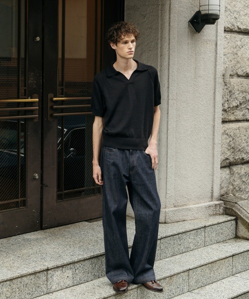 Eigi Kirisaki タグ付きLURAKU セミフレアリジットデニム LURAKU ジーンズ 「LURAKU」Semi-flared Rigid Denim / LURAKU