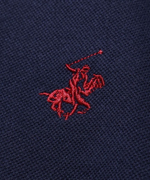 「BEVERLY HILLS POLO CLUB」 半袖ポロシャツ M ネイビー メンズ_画像2