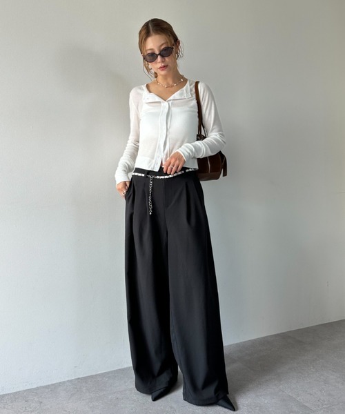 HANNE カーディガン シアーリブカーディガン レディース : ZOZOTOWN